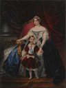 1854 Louise Marie Therese d'Artois and her son Roberto lithograph by L. Carlini (auctioned by Sotheby's)