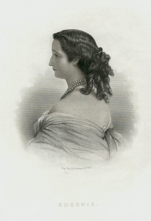 1861 Portrait of Empress Eugénie by Franz Xaver Winterhalter (Napoleonmuseum, Arenberg - Salenstein, Thurgau, Switzerland) limited color print