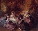 1855 sketch for Eugénie and her ladies by Franz Xaver Winterhalter (private collection)