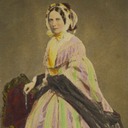 1860's Queen of Sweden hand tinted carte de visite