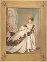 1861-1867 La Frayeur (Countess de Castiglione in white 18th century dress with grape garland flees fire) by Pierre Louis Pierson