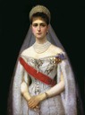1894 Alexandra Feodorovna of Russia, born Princess Alix of Hesse and by Rhine in Russian court gown by Ilya Galkin (location unknown to gogm)