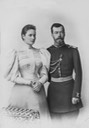 1896 Emperor Nicholas II and Empress Alexandra Feodorovna by ? From Tatiana Z deprint detint