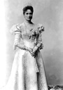 1898 Tsaritsa Alexandra in dress with spyglass sleeves standing