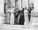 1900 Victoria, Empress-widow and her children (l. to r.) - Sofia, Victoria, Wilhelm II, Empress-widow Victoria, Charlotte, Prince Heinrich, and Margaret X 1.5