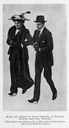 1911 Print King & Queen of Spain Alfonso XIII skating