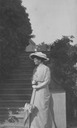 1914 Alexandra in the garden at Livadia by stairs (Romanov Collection, General Collection, Beinecke Rare Book and Manuscript Library, Yale University - New Haven, Connecticut USA)