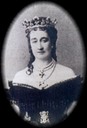 Photograph of the Empress Eugenie wearing a dark dress