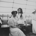 Alexandra and Olga behind her with another daughter to right (Romanov Collection, General Collection, Beinecke Rare Book and Manuscript Library, Yale University - New Haven, Connecticut USA)