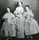 1858 Princess Alice of Hesse at her sister Vicky's wedding with Princesses Louise and Helena