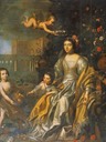 Amalia with children William and Louise Henriette in an allegory as Flora by ? (location unknown to gogm)