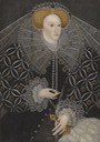 ca. 1595 Elizabeth of England once at Ampleforth Abbey by ? (auctioned by Sotheby's) Wm deflaw fold line in skirt