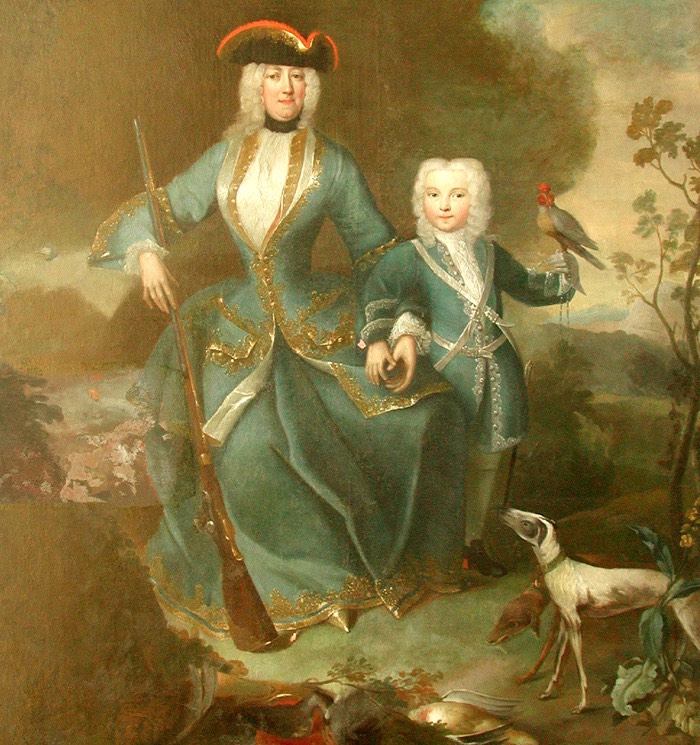 ca. 1727 Eleonore of Schwarzenberg with her son Joseph by Maximilian Hannel (Český Krumlov Castle - Český Krumlov, Jihočeský kraj, Czech Republic) Wm deflaw