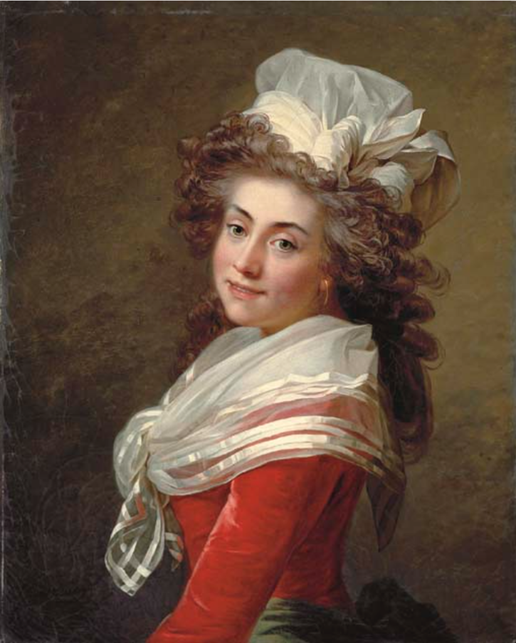 ca. 1790 Marquise de Grécourt, née de la Fresnaye by Jean Laurent Mosnier (auctioned by Christie's) From the Christie's Web site)