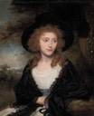 ca. 1791 Lady Georgiana Beauclerk, half-length, in a silk gown, with a black hat and shawl, a landscape beyond by Sir William Beechey (auctioned by Christie's)