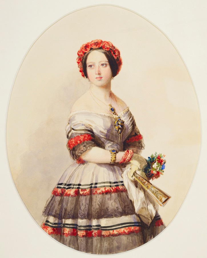 ca. 1846 (October) Polychromatic Queen Victoria by Franz Xaver Winterhalter (Royal Collection) From pinterest.com:andrewschroeder:1850s-art:
