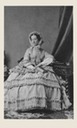 ca. 1858 Empress Eugénie seated while wearing a bonnet by André-Adolphe-Eugène Disdéri