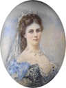Posthumous oval portrait of Sisi wearing Hungarian coronation dress by ? (Dorotheum)