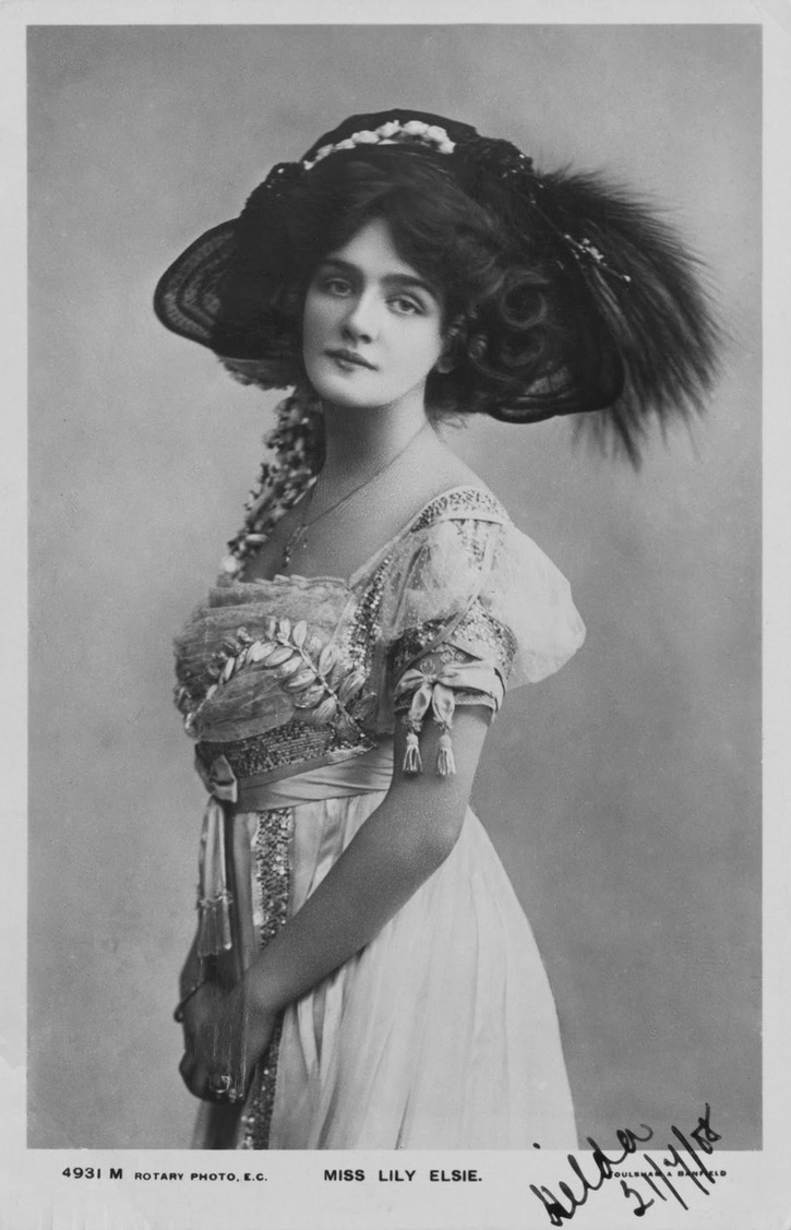 ca. 1907 Lily Elsie in The Merry Widow by Foulsham & Banfield (private collection) From trouvaillesdujour.blogspot.com:2012:01:after-hats-comes-staging-fashion-at detint