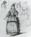 1632 Costume design for Queen Henrietta Maria as divine beauty in the pasque pempe restored by Inigo Jones