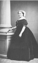 Countess Louise Danner wearing crinoline and feathered headdress