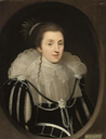 Diana Drury, Viscountess Wimbledon, in a black dress with slashed sleeves, pearls and ribbons by circle of Paul van Somer (auctioned by Christie's) From invaluable.com-auction-lot-circle-of-paul-van-somer-antwerp-c.-1576-1621-lo-61-c-oi0zl7tgob#
