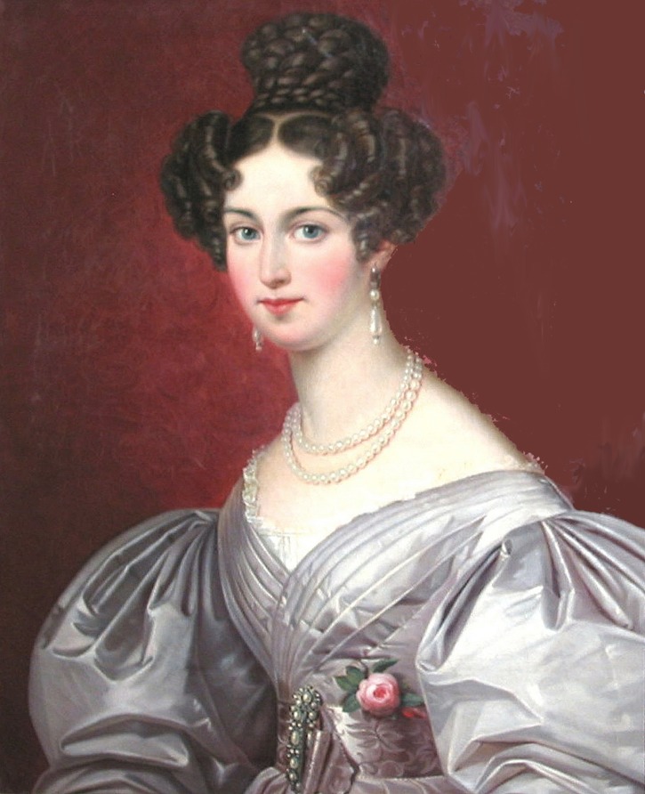 Dona Amelia de Leuchtenberg, Imperatriz do Brasil wearing pleated criss-cross bodice the lost gallery