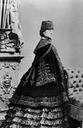 1861 Anne, Duchess of Sutherland wearing a dark flounced dress wearing a paletot, by André-Alphonse-Eugène Disdéri