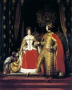1842 (12 May) Queen Victoria and Prince Albert at the costume ball by Edwin Henry Landseer