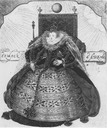 Elizabeth I sitting in conical farthingale
