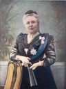 1900 Dowager Empress Victoria wearing a dark dress