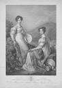 Erzherzogin Sophie mit ihrer Schwester Marie, Königin von Sachsen, lithograph by Franz Seraph Hanfstaengl after Joseph Stieler (auctioned by Dorotheum)