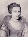 Drawing of Jacqueline de Bueil, comtesse de Moret by ? From altesses.eu:princes212.php