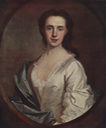 Lady Mackintosh portrait from waist up, in white dress with green robe around shoulder by Allan Ramsay (Blaikie collection, Scottish National Portrait Gallery - Edinburgh, UK) From digital.nls.uk-jacobite-prints-and-broadsides resized