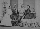 L'Arciduca Alberto con la moglie, Ildegarda di Baviera (1825-1864), e le figlie Matilde e Maria Teresa