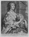 Lucy, Countess of Carlisle posthumous portrait engraved by Pieter de Bailliu the Elder after Sir Anthonis Van Dyck (National Portrait Gallery - London, UK) Wm X 1.5 detint