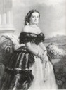 Marie Henriette in crinoline evening dress
