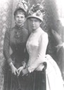 Archduchesses Marie Valerie and Gisela wearing second bustle era dresses