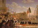 1864 Maximiliano y Carlota partiendo de Miramare hacia Mexico, by Cesare dell'Acqua (location unknown to gogm)
