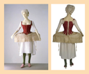 Middle 18th century Front of shift, stays and panniers (Victoria and Albert Museum - London UK)