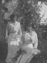 Possibly Olga and possibly Tatiana wearing warm weather dresses (Romanov Collection, General Collection, Beinecke Rare Book and Manuscript Library, Yale University - New Haven, Connecticut USA)