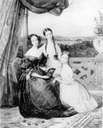 The Countess of Montijo and her daughters Paca and Eugenia