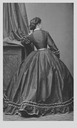 Pauline Metternich wearing a crinoline photographed from the back