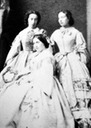 Photo of the younger three daughters of Duchess of Berry Carolina - Clementina, Francesca and Maria Isabella Lucchesi Palli