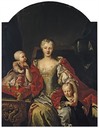 Portrait de Polissena Cristina d'Assia-Rheinfels, épouse de Carlo-Emmanuel III, with her children Vittorio Amedeo, future Amedeo III, and Eleonora Maria Teresa by Martin van Meytens and studio (auctioned)