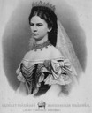 Portrait print of Sisi wearing Hungarian coronation gown