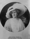 Princess Louise of Belgium wearing a wide feathered hat