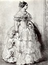Princess Mathilde, in toilette de bal, from a drawing by Gavarni