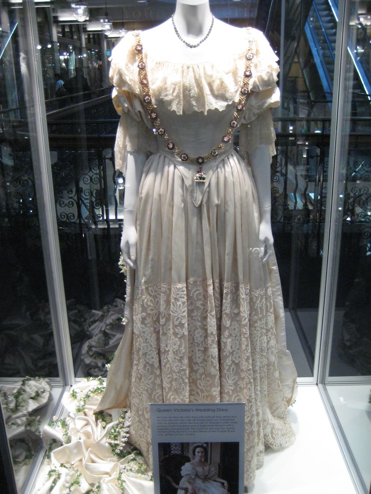 Queen Victoria's wedding dress used in filming Young Queen Victoria on display at Victoria Mall in Sydney NSW From moorina's photostream on flickr Photo - moorina