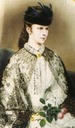1864 Colorized version of Elisabeth wearing a lace mantle